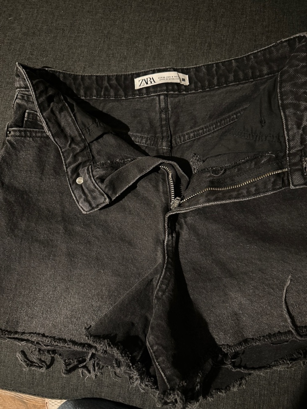 ZARA Black Men's Skinny Jeans with Distressed Hem